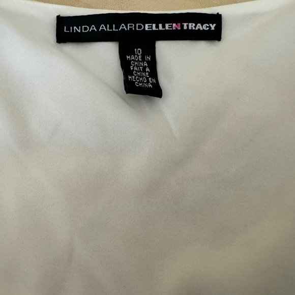 Linda Allard for Ellen Tracy Vintage Bone Silk Crepe Tank Blouse, SZ 10 - Picture 8 of 9